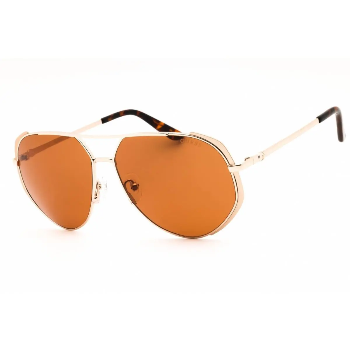 Guess Women`s Sunglasses Aviator Shape Gold Metal Full Rim Frame GU00219 32E