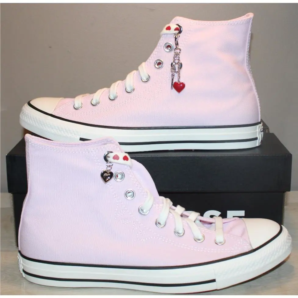 Converse Chuck Taylor All Star Pink Heart High-top Sneakers Women`s SZ 10