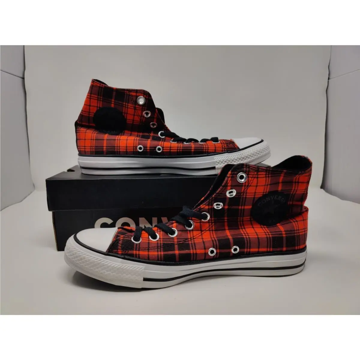 Converse Red and Black Plaid 8.5 Mens 10.5 Women