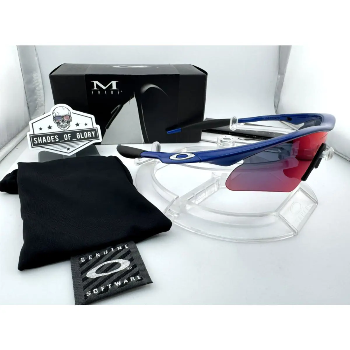M Frame Hybrid S Blue W/ + Positive Red Iridium 09-131 Sunglasses by Oakley