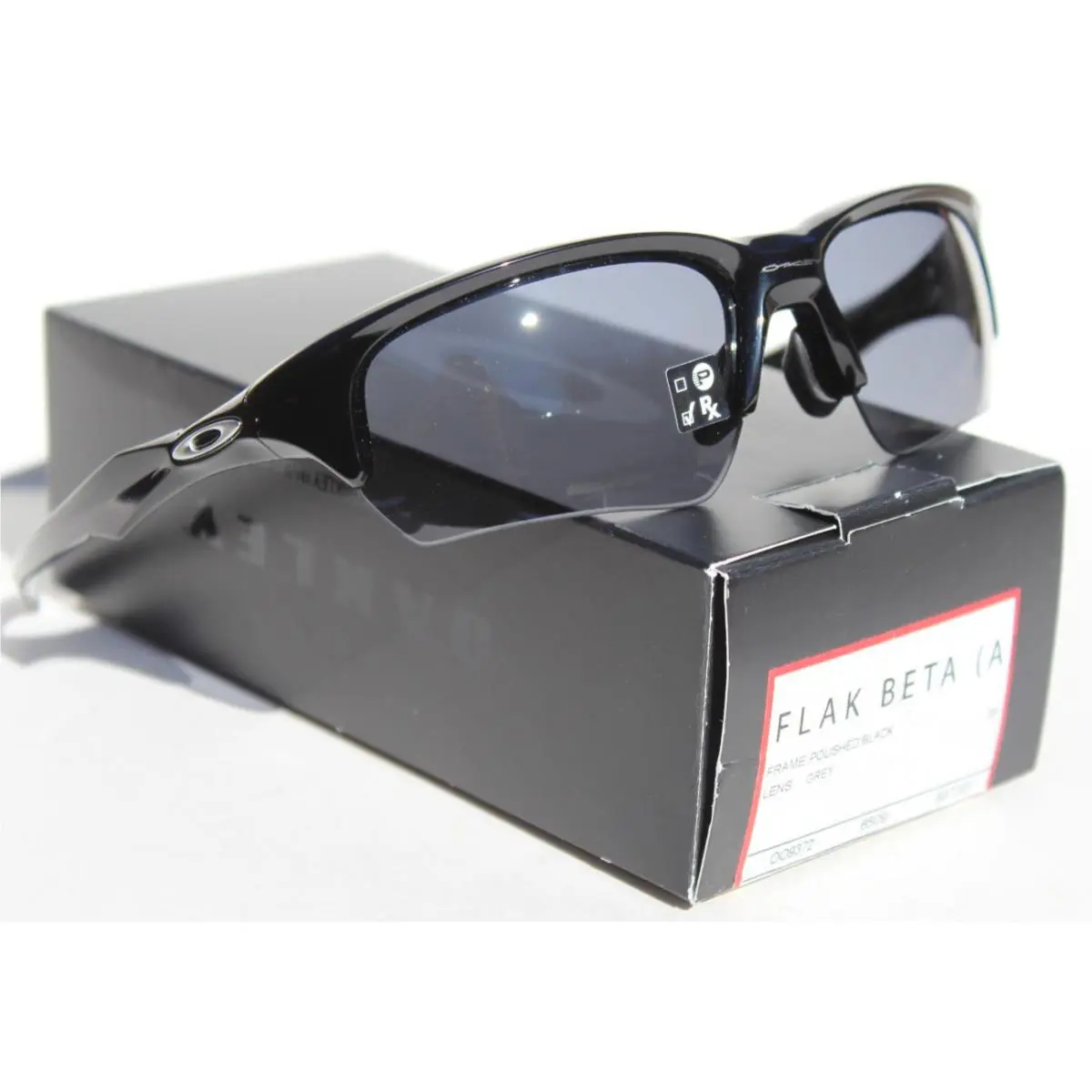 Flak Beta Asian Fit Sunglasses Polished Black/grey OO9372-0165 by Oakley