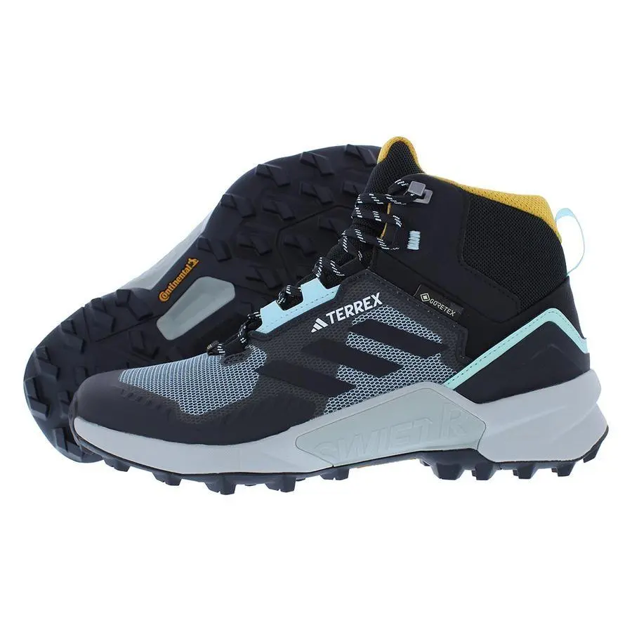 Adidas Terrex Swift R3 Mid Gtx Mens Shoes Size 11.5 Color: Semi Flash - Semi Flash Aqua/Core Black/Preloved Yellow, Main: Black