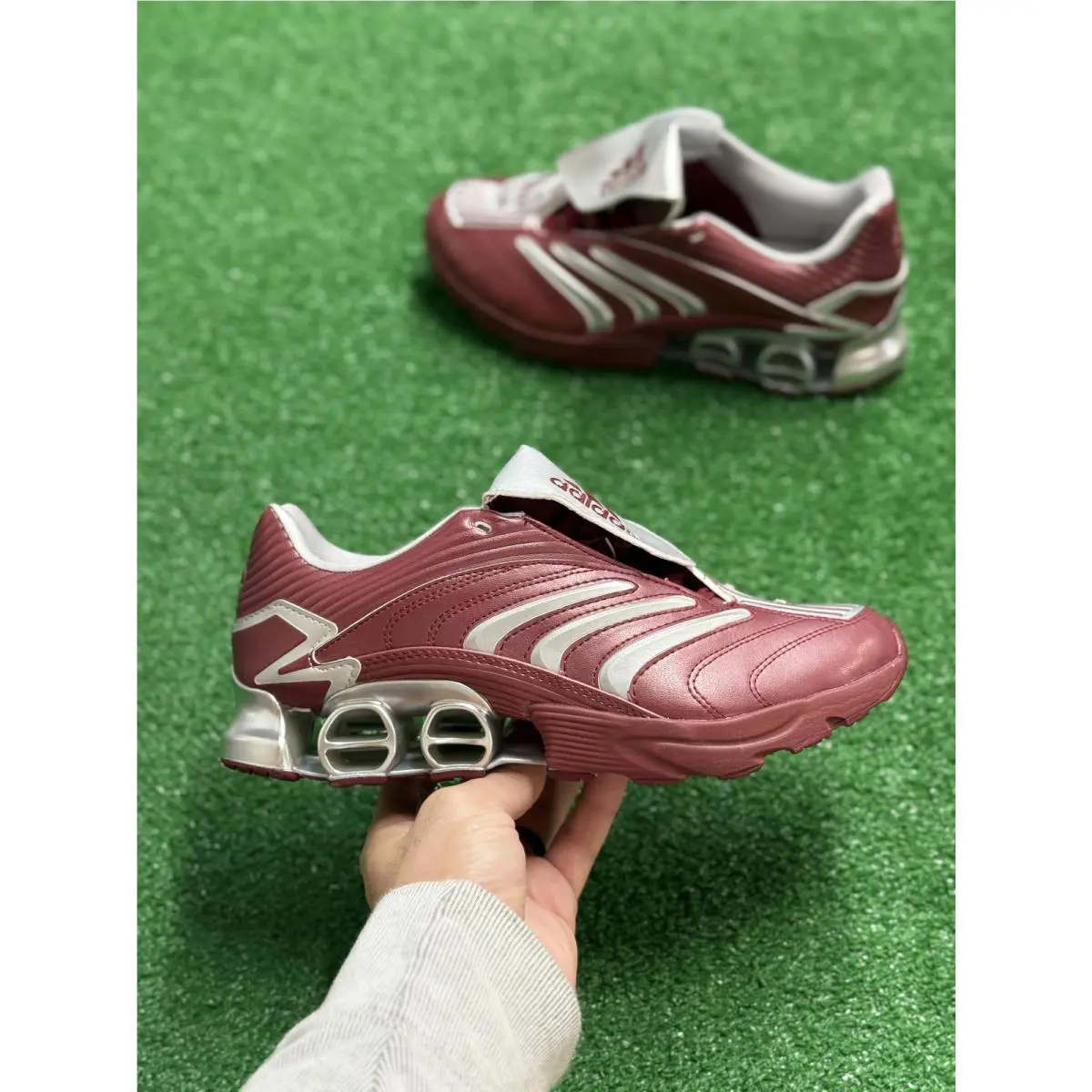 Adidas shoes - Predator Megaride Burgundy Silver Metallic - JS1554 - Blue 4
