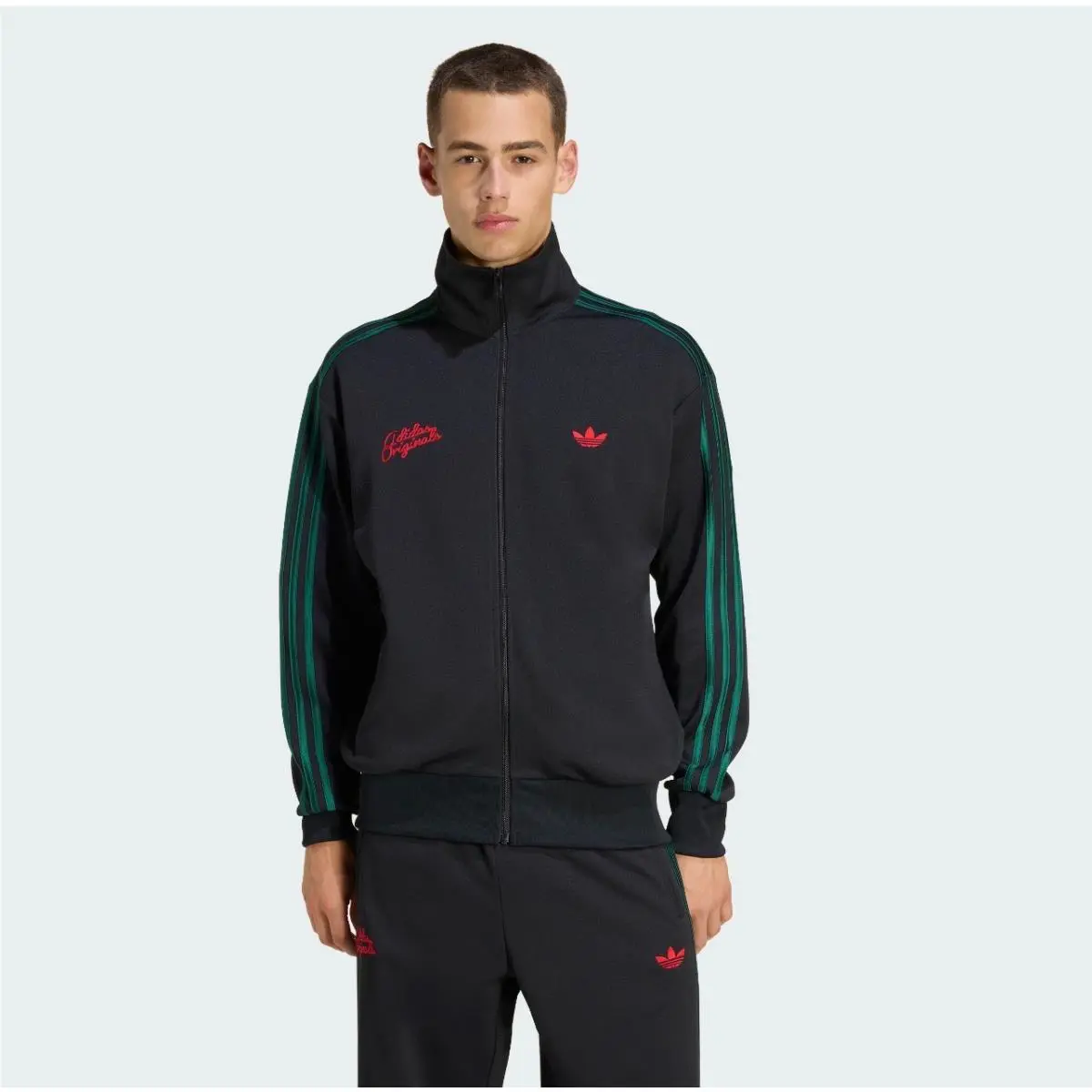 Adidas clothing - adidas Firebird - Firebird - Black/Collegiate Green/Better Scarlet 3