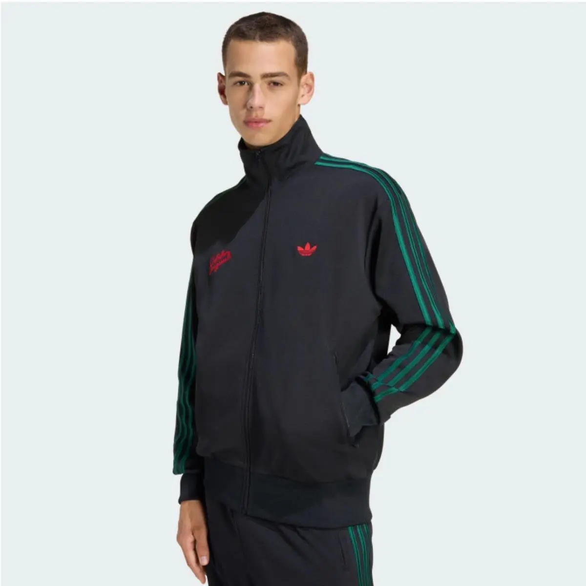 Adidas clothing - adidas Firebird - Firebird - Black/Collegiate Green/Better Scarlet 5