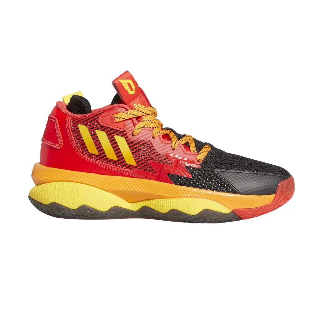 Adidas Dame 8 Mr. Inc Basketball Youth Boys Red Sneakers Athletic Shoes HR1613 - Red