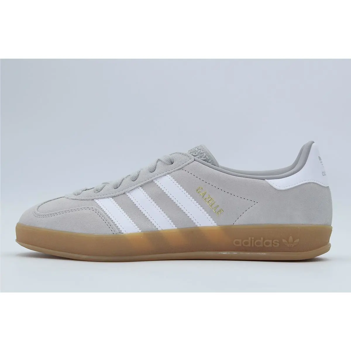 Adidas Gazelle Indoor Grey Cloud White Gold Metallic Mens Sports Sneaker JQ0176