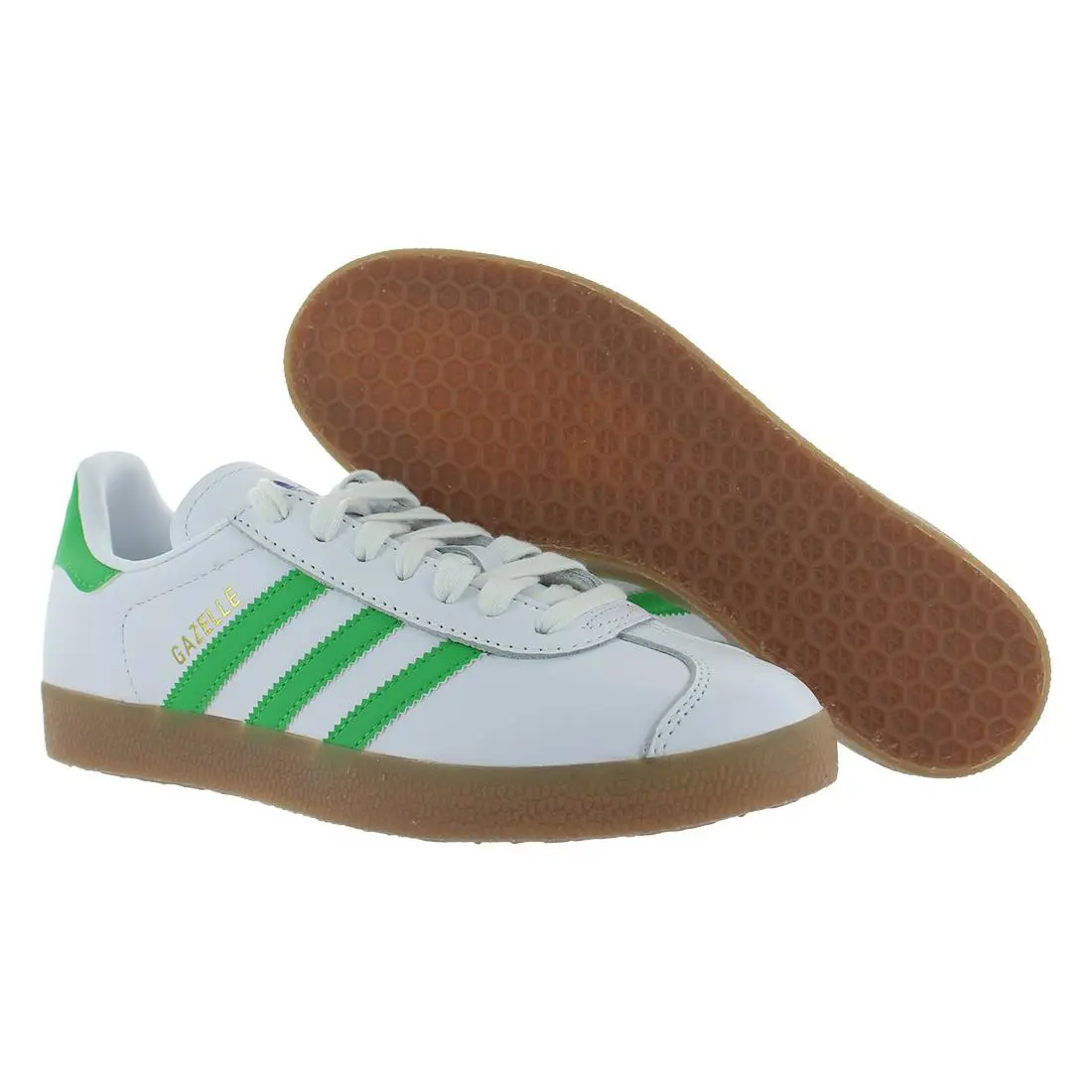 Adidas Gazelle Mens Shoes - Footwear White/Semi Solar Slime/Gum, Main: White