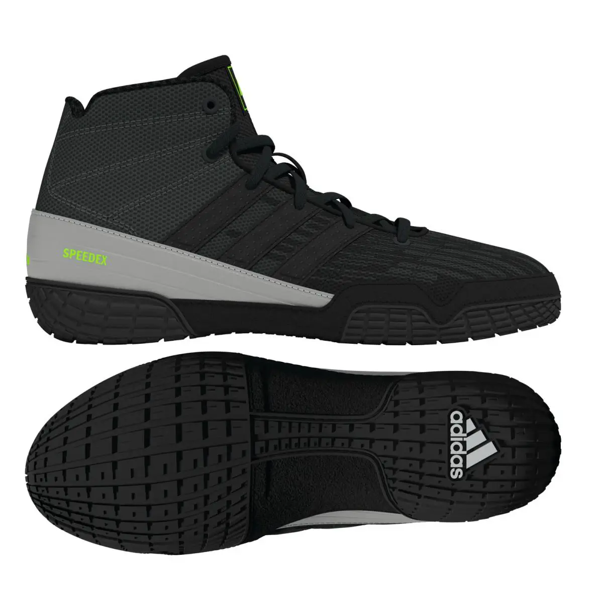 Adidas Speedex Youth Black/grey/solar Green Shoes - Black/Grey/Green