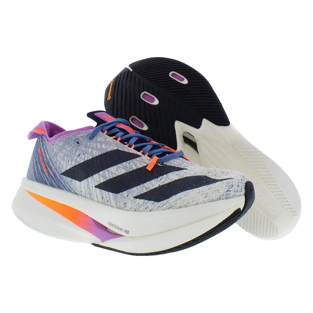 Adidas Adizero Prime X Strung Unisex Shoes - Off White/Legend Ink/Pulse Lilac, Main: White