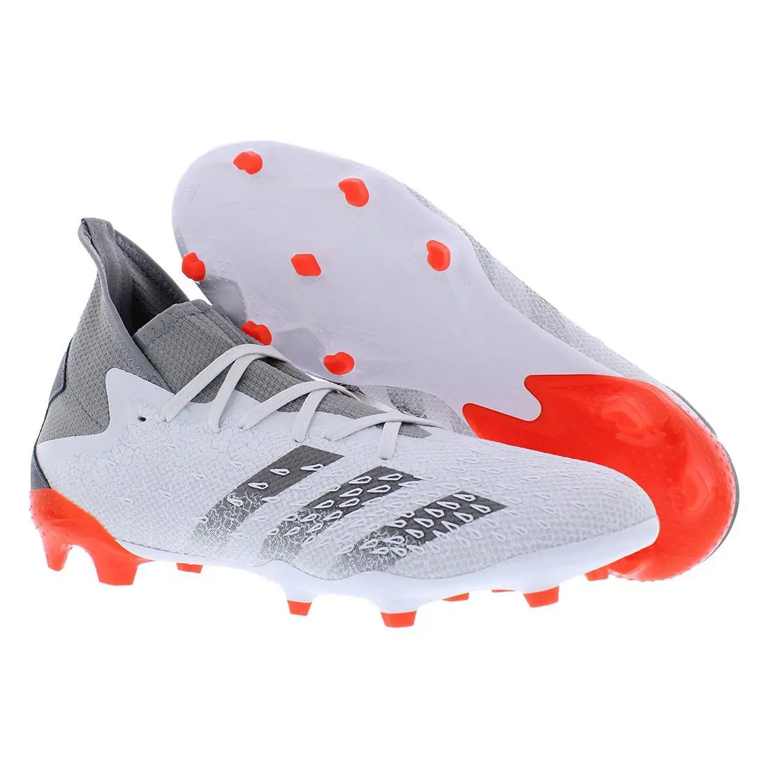 Adidas Predator Freak .3 Firm Ground Mens Shoes - Footwear White/Iron Metallic/Solar Red, Main: White