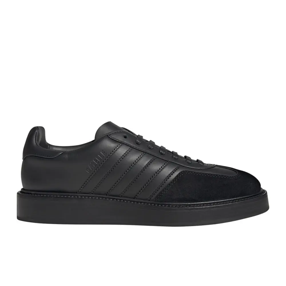 Adidas Gazelle Indoor Made In Italy Lace Up Mens Black Sneakers Casual Shoes IH - Black