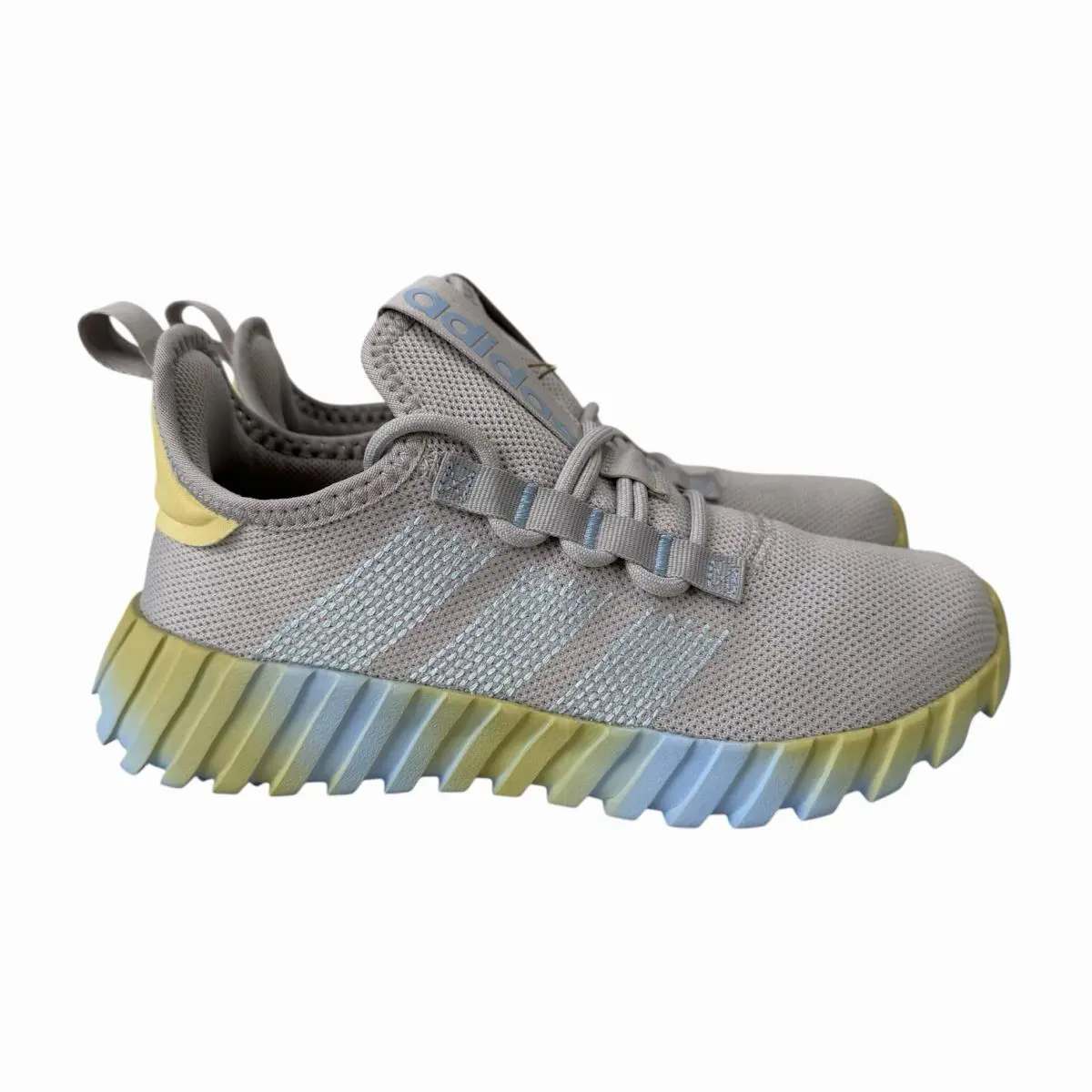 Adidas Kaptir Flow K Grey Blue Powder Yellow Shoes JR0428 Youth Size 2.5 Y - Gray