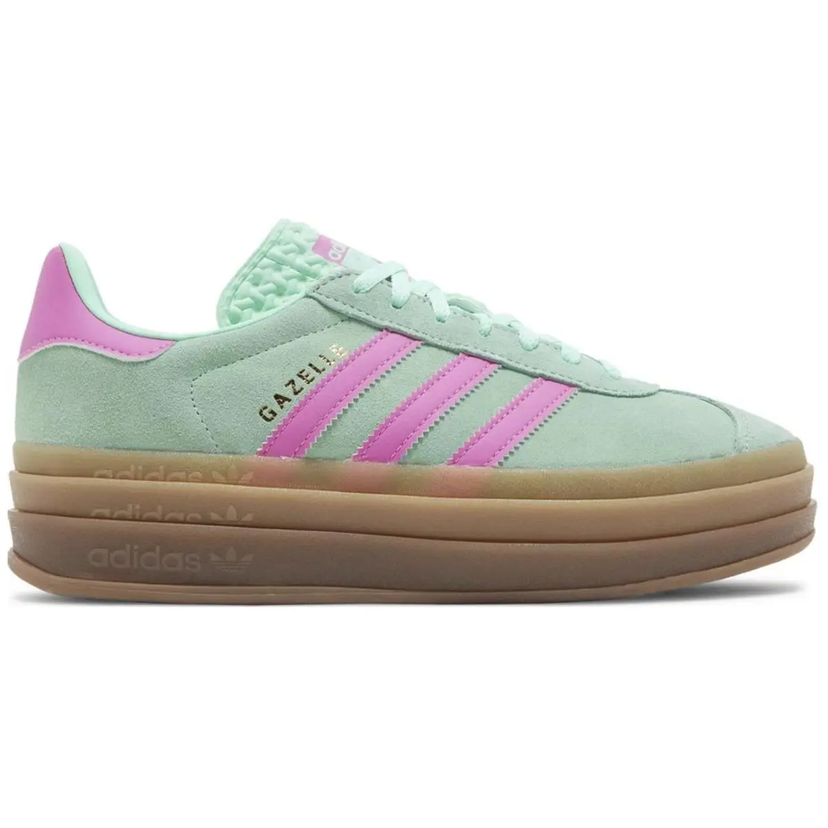 Adidas Big Kids` Gazelle Bold Athletic Shoe - Clear Mint/flash Pink