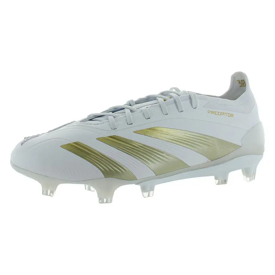 Adidas Predator Elite Firm Ground Unisex Shoes - Footwear White/Gold Metallic/Footwear White, Main: White