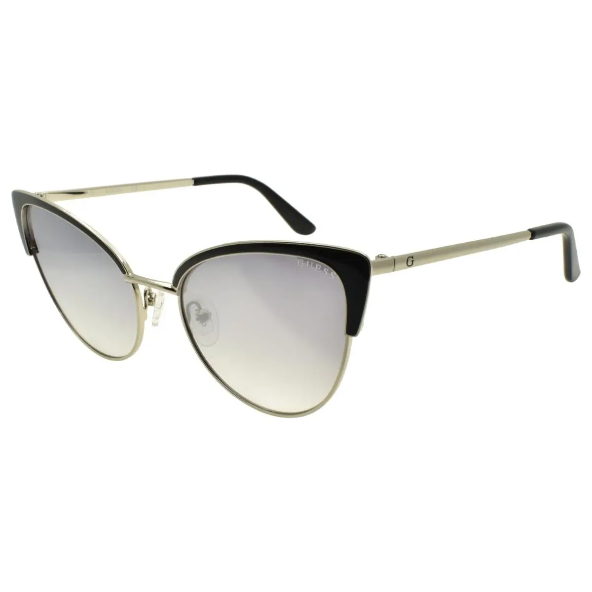 Guess GU7598 05C Women`s Sunglasses Cat Eye Black / Silver Mirror