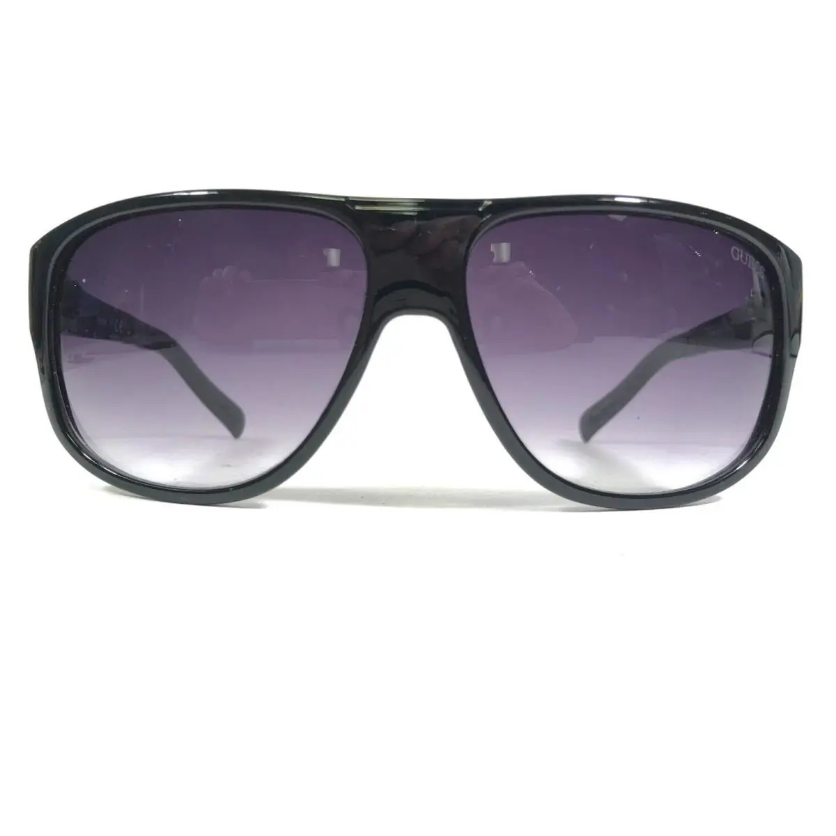 Guess Sunglasses Guf 130 BLK-35A Black Square Frames with Purple Lenses