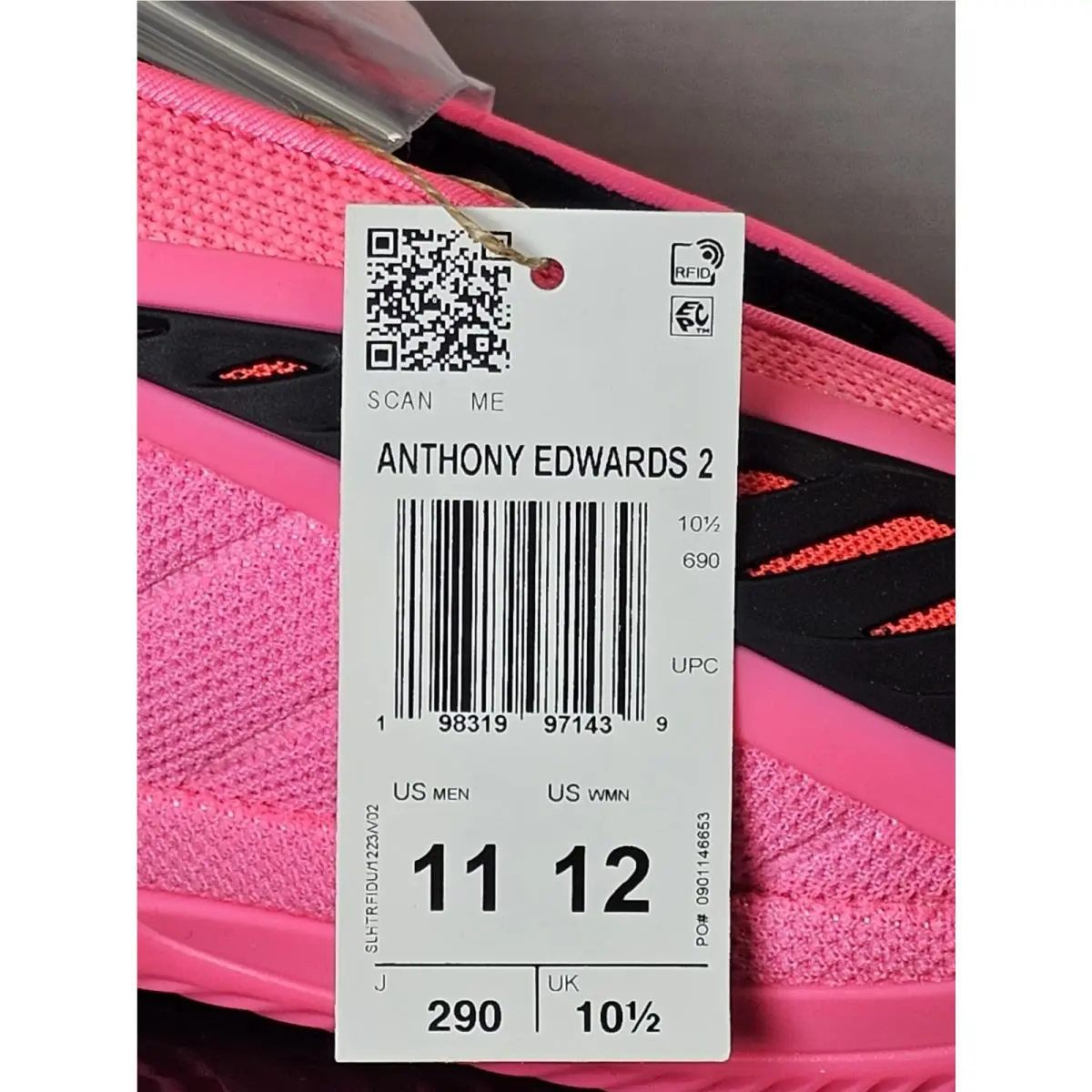Adidas shoes - Anthony Edwards 2 / AE 2 - KJ2363 - pink/black (UPC: 198322068393) 2
