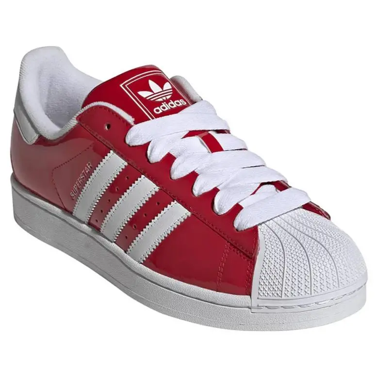 Adidas Superstar II Men’s Shoes KH9038 Patent Leather Red White Size 9.5