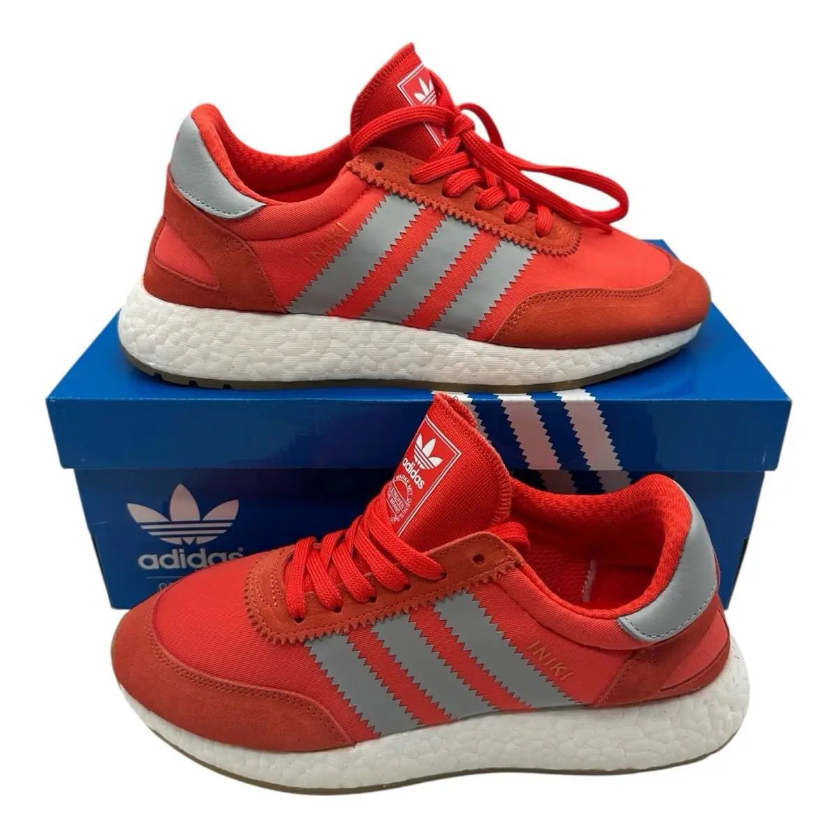 Adidas Iniki Runner Boost Running Shoes Womens Sz 6 Orange Sneakers BA9998 - Orange