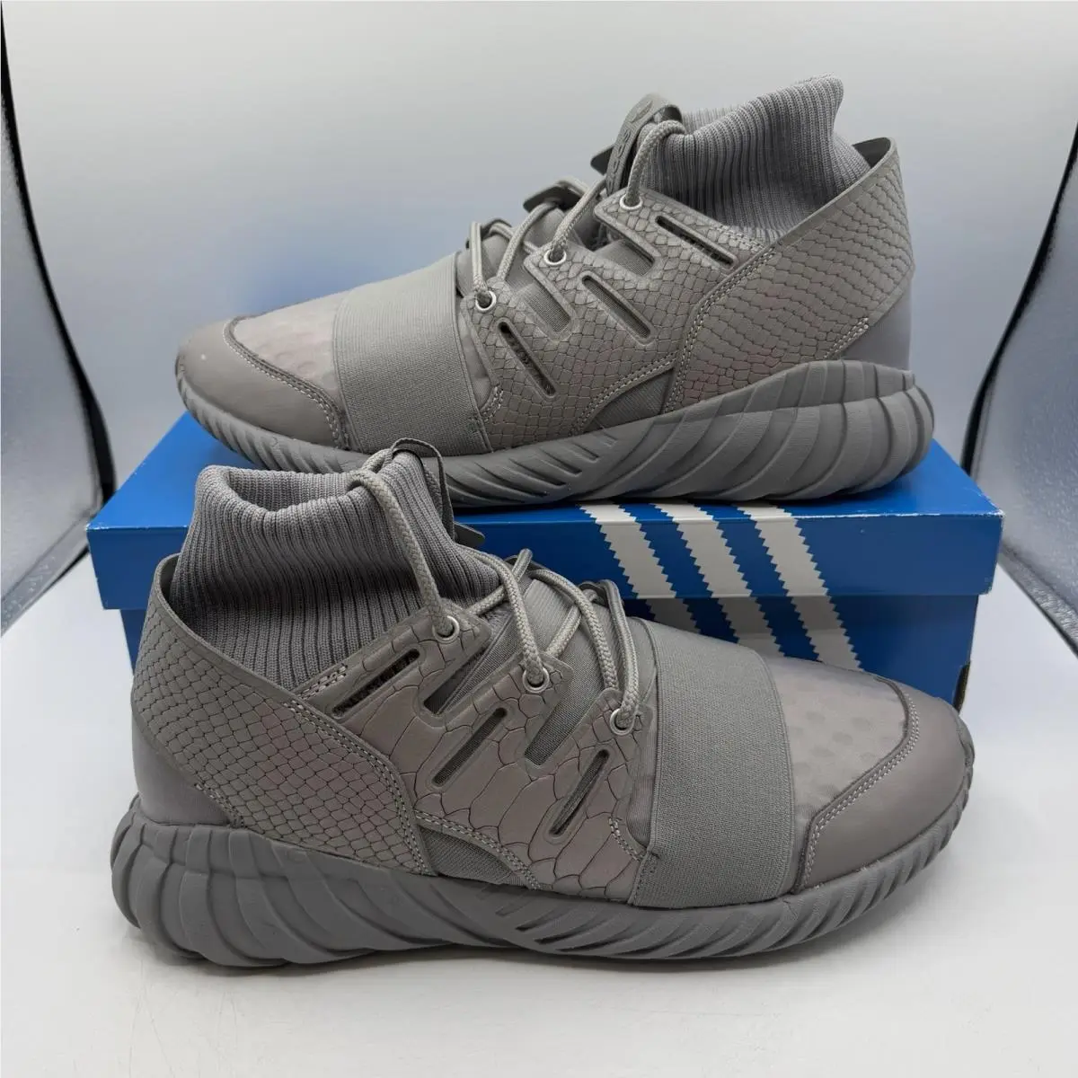 Adidas Tubular Doom Shoes Men 10.5 Grey/metallic Silver Originals Sneaker S74791