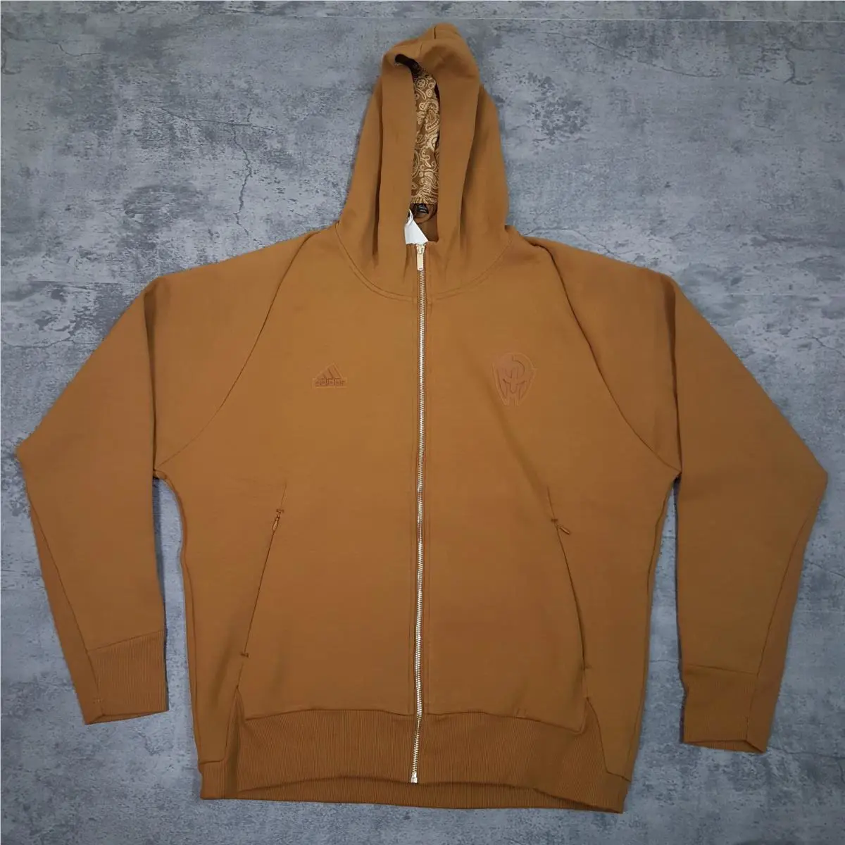 Adidas Patrick Mahomes Zne Track Hoodie Jacket Mens XL Bronze Strata Gold