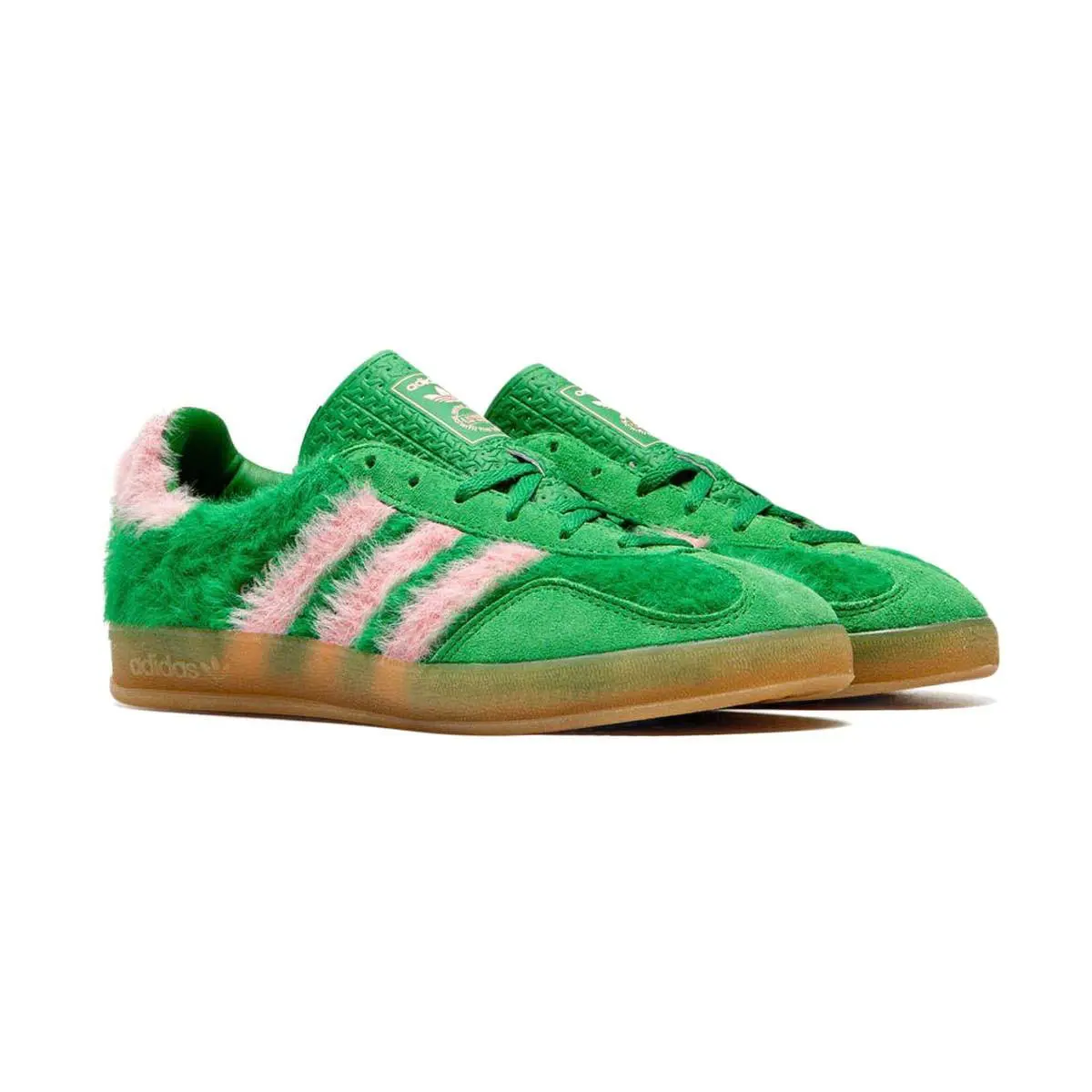 Womens Adidas Gazelle Indoor W_green/pink/gum JP8342-SIZE 8 - GREEN/PINK/GUM
