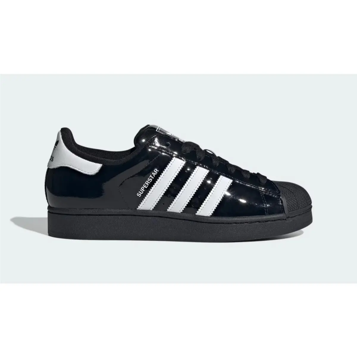 Adidas Superstar II Womens Size 5.5 Patent Leather Shoes Core Black /white