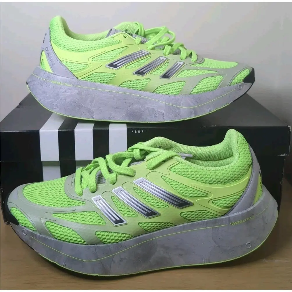 Adidasmen`s Green Grey Black Swirl Foam Retro Adizero Aruku JR1612 Sz. 7.5