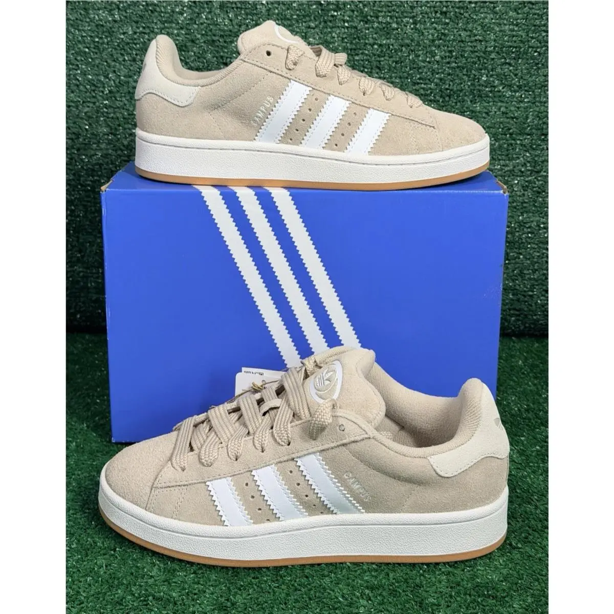 Campus 00s J Unisex Kids Size 5.5 Sneakers Beige White Suede JI4461 by Adidas