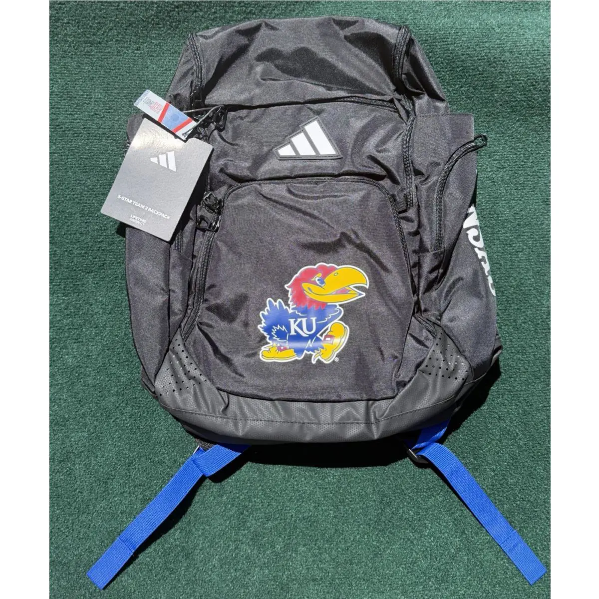 IU8130 Kansas Jayhawks Adidas 5 Star Team 2.0 Backpack 16”