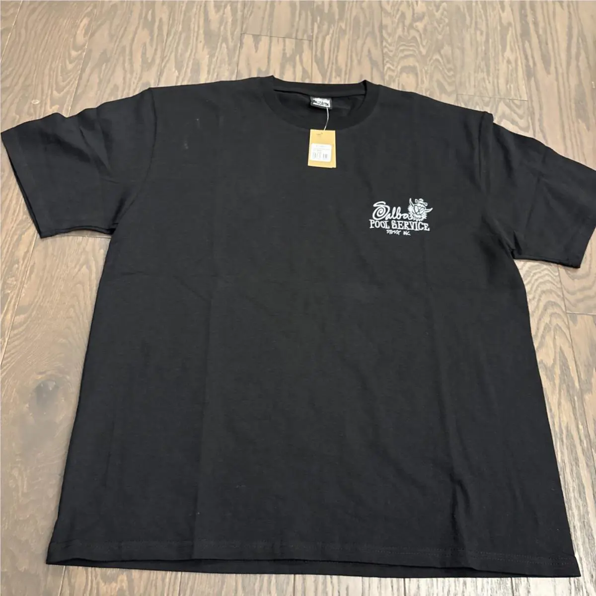 Stussy Shirt Salbas Pool Service Tee Tshirt L Black Double Sided Streetwear