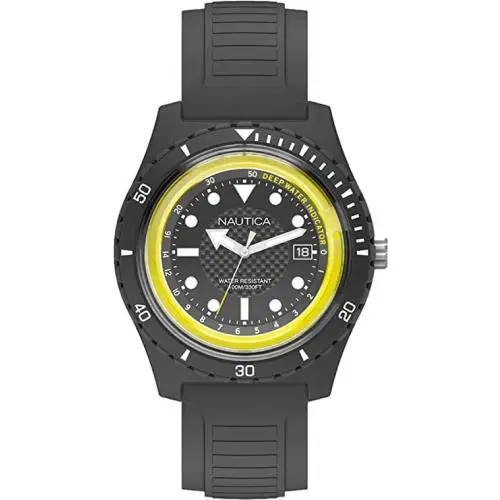 Nautica Mens Chronograph Quartz Watch with Rubber Strap NAPIBZ001