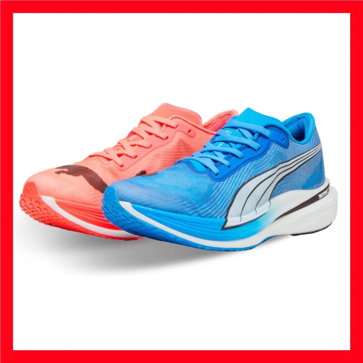 Puma Deviate Nitro Elite 2 Running Red Blue Sneakers 377786-02 Men Size 12