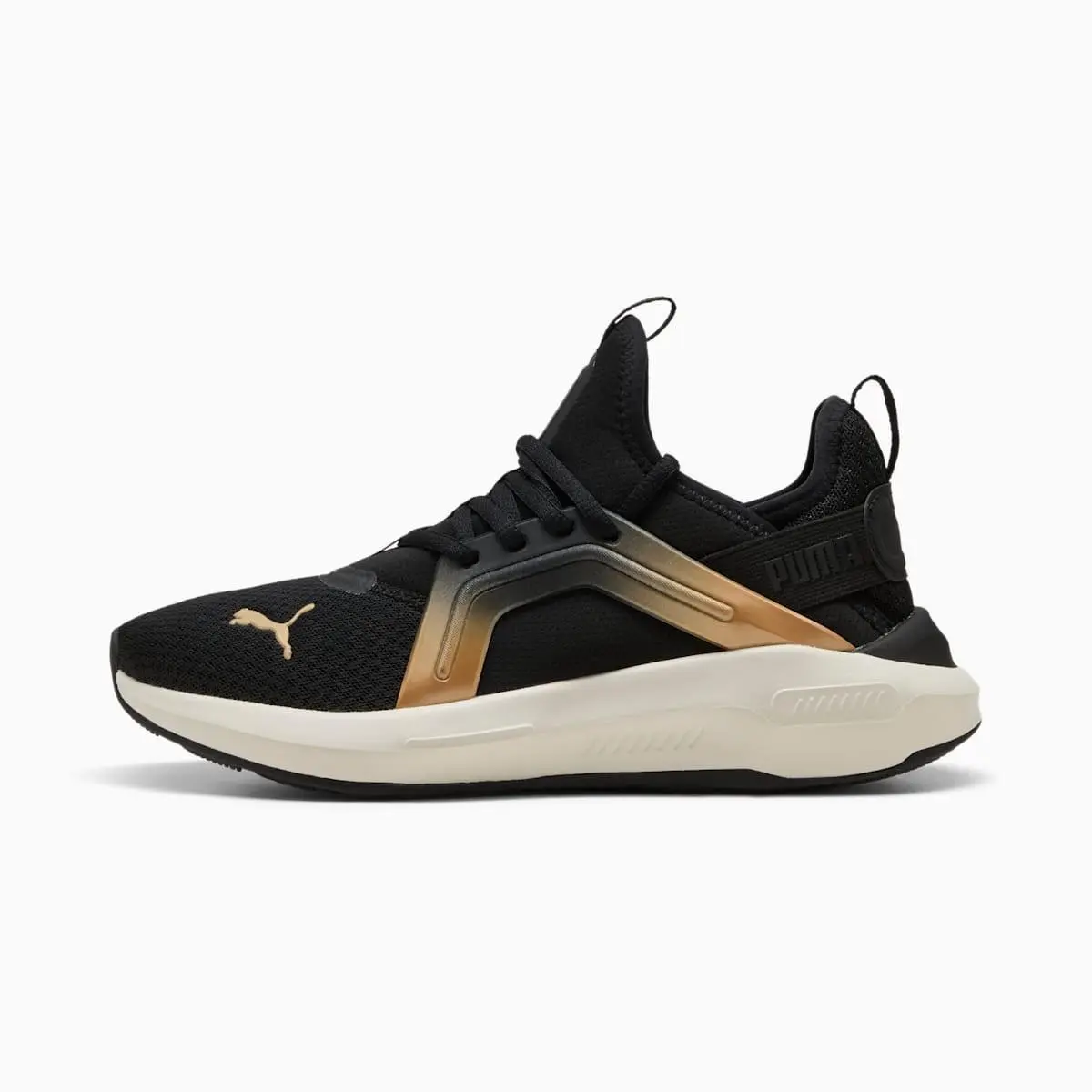 Puma Women`s Softride Enzo 5 Metallic Running Shoe Puma Black/warm White/puma Go