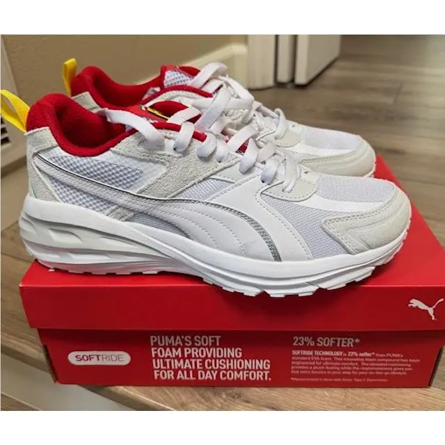 Puma Ferrari Hypnotic LS White-feather Gray Men`s Size 9
