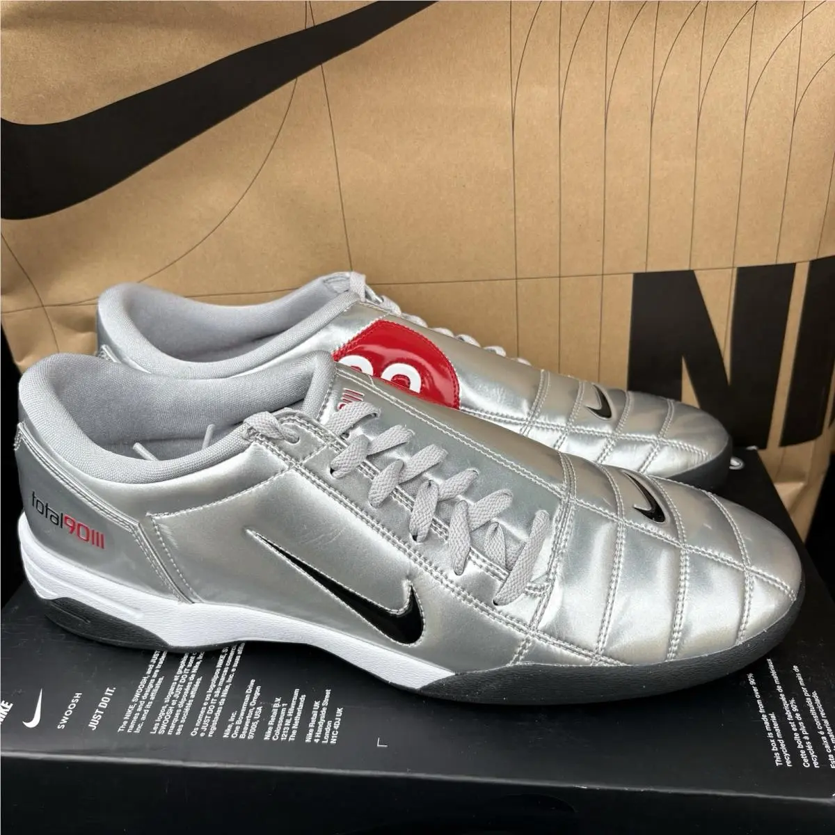 Nike Total 90 3 SP Metallic Silver Red 2025 Nby HJ9351-002 Men Size 8.5