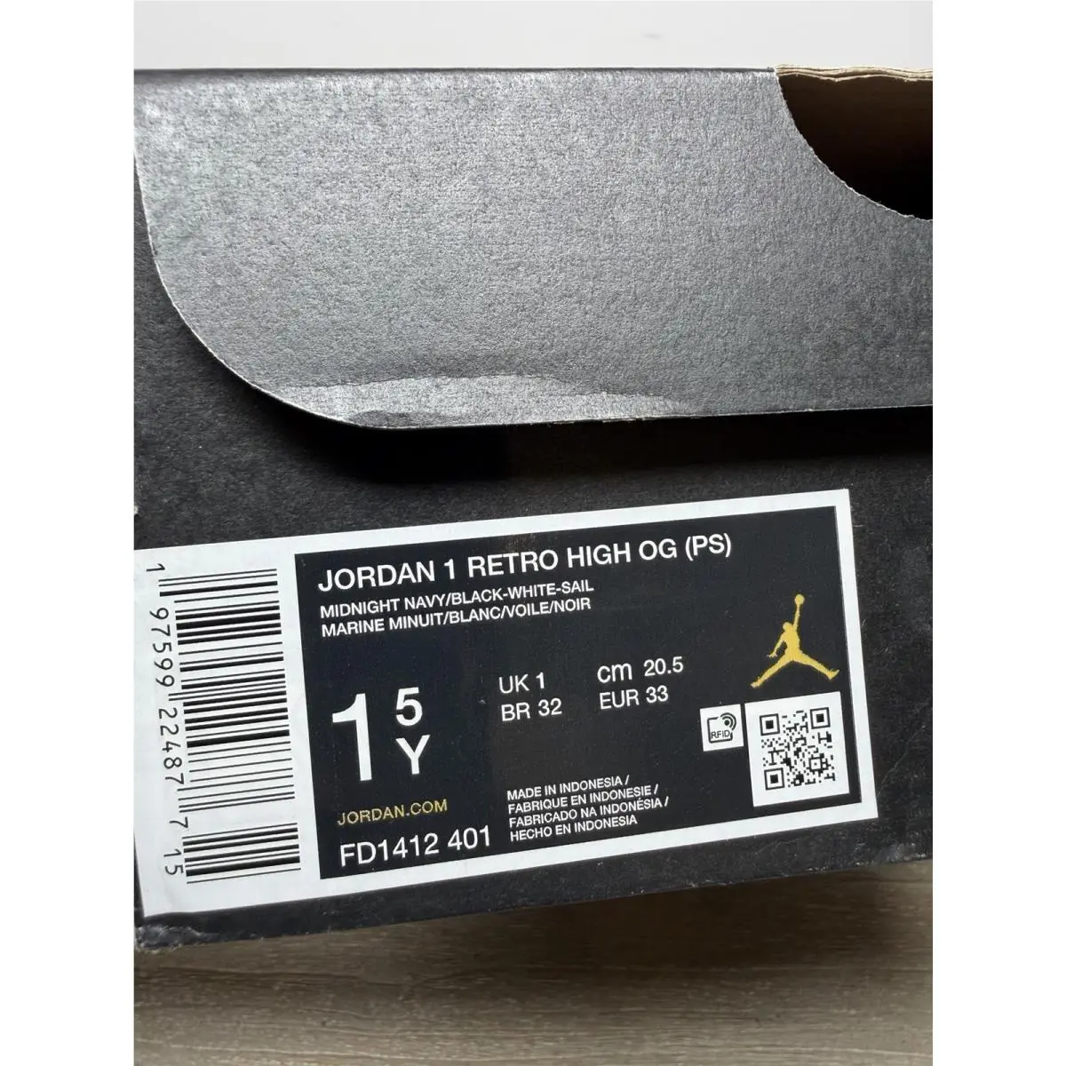 Nike shoes - Air Jordan 1 - Air - FD5304010 FD5304 010 - Black, Medium Gray - White 12