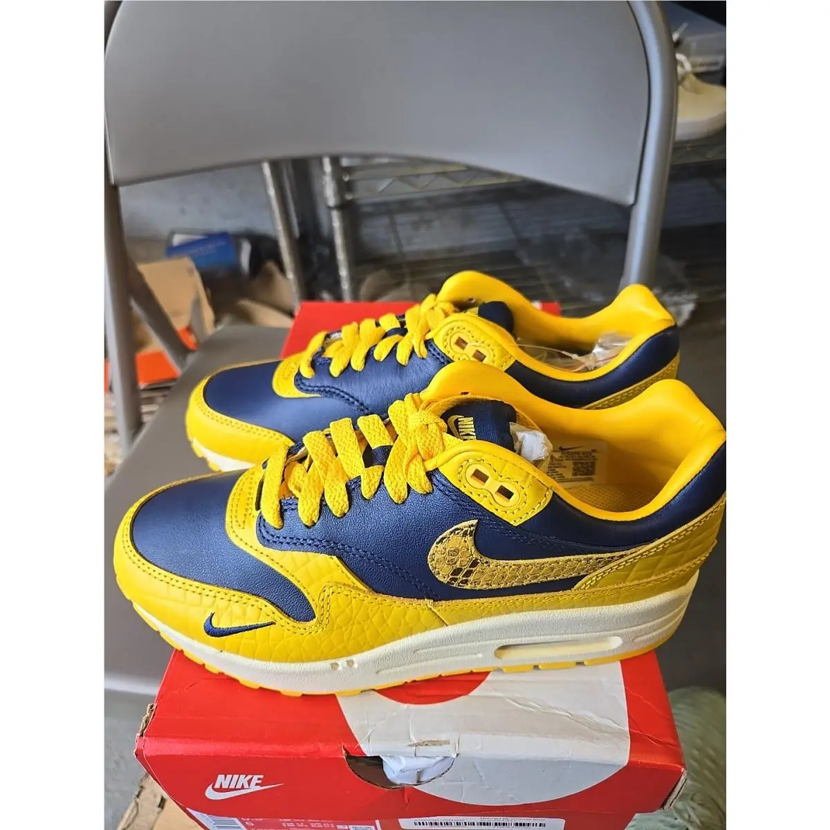 Nike shoes - Nike Air Max 1 - Air Max - FJ5479-410 - Midnight Navy/Varsity Maize-Natural 0