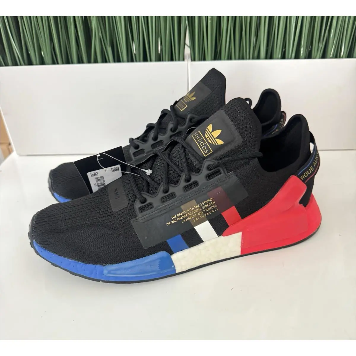 Adidas Nmd R1 V2 Nby Black White Blue Red Mens Shoes FY2070 Size 10
