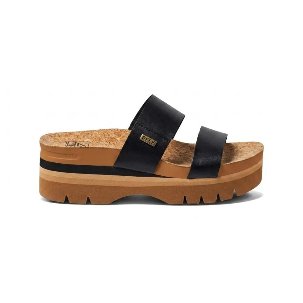 Reef Cushion Vista Higher Women`s Slide Sandals - Black - Black