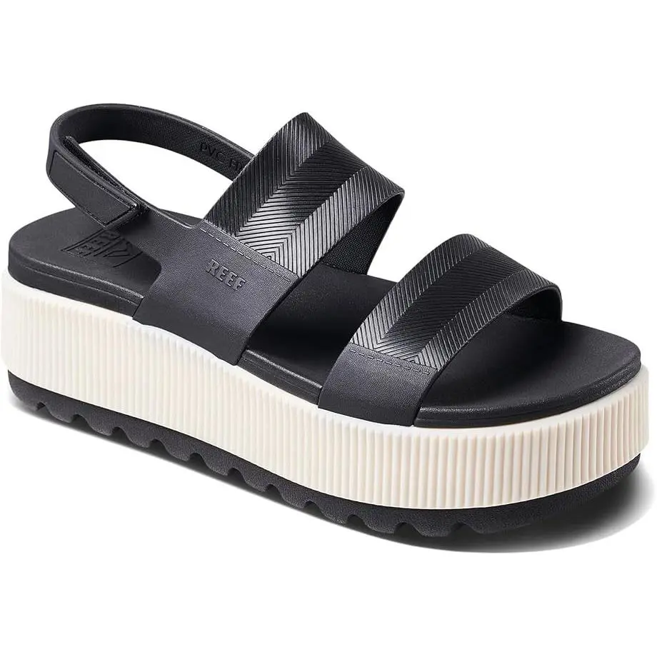 Reef Water Vista Higher Platform Sandal Black Vintage Womens Size 9M