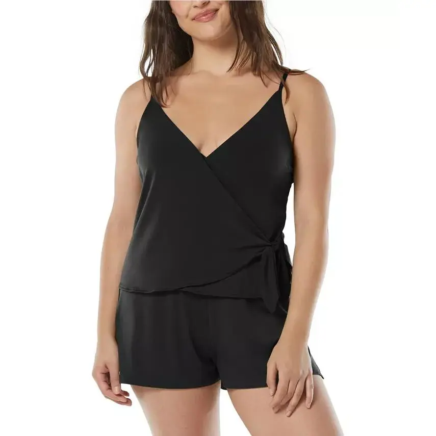 Coco Reef Chroma Wrap-tie One-piece Swimsuit Black Size 12/36D