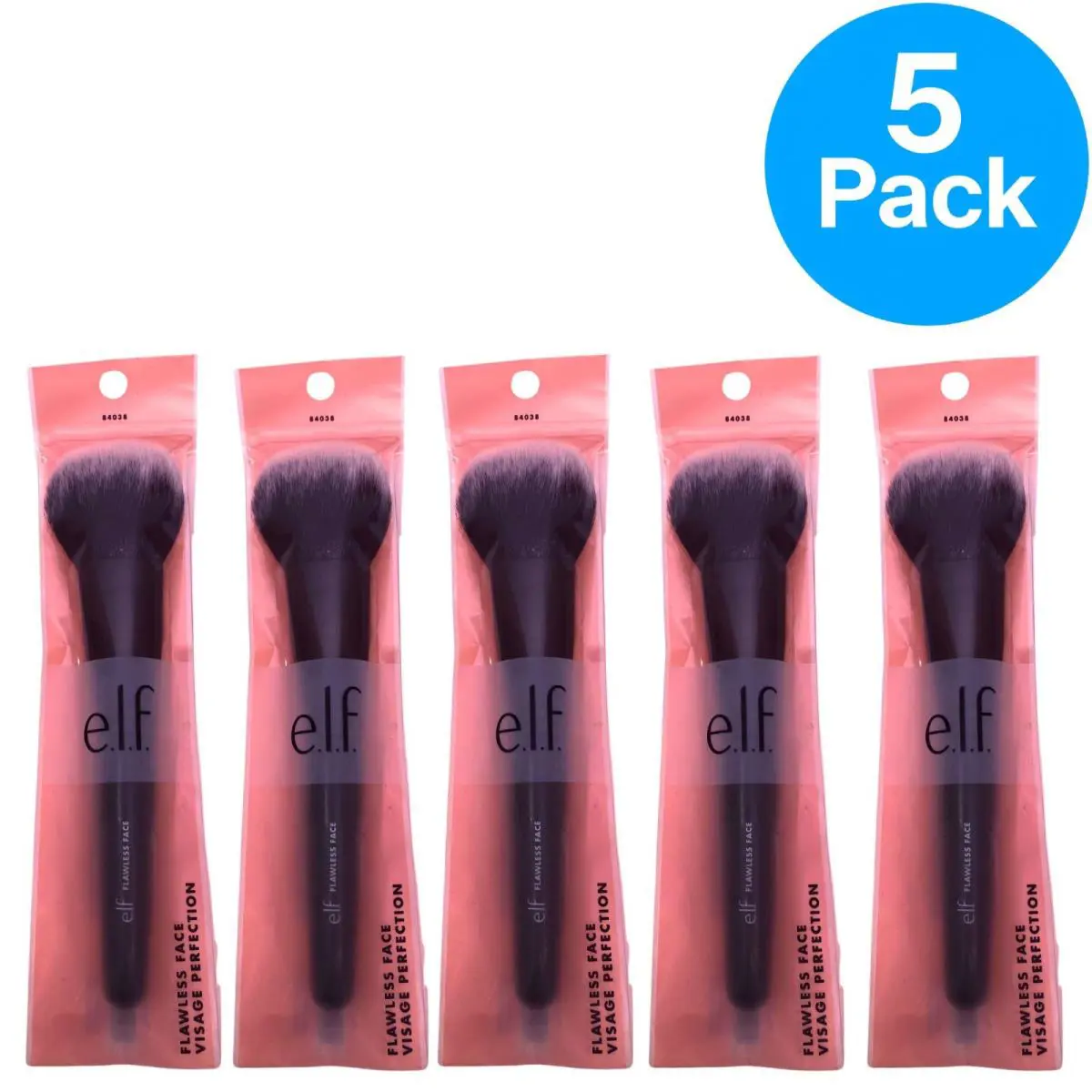 E.l.f. Flawless Face Brush Makeup Applicator 5 Pack Vegan Cruelty-free