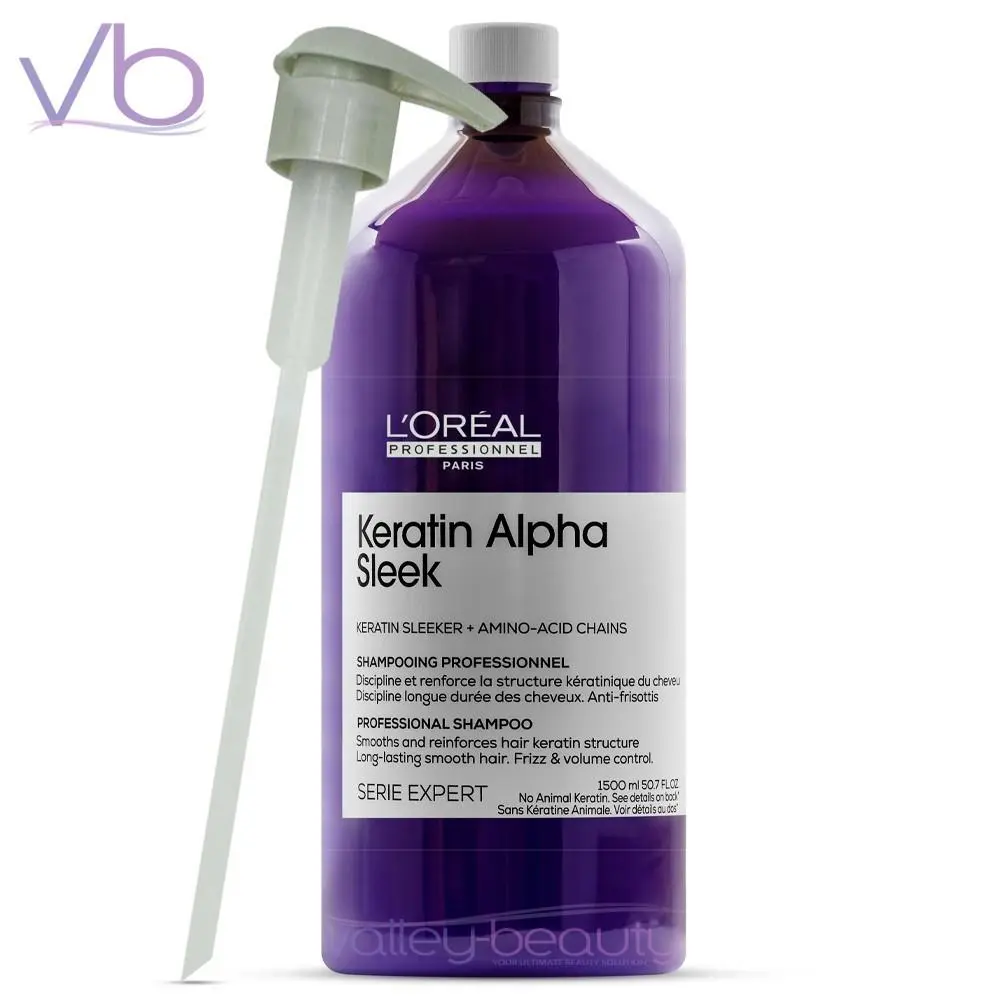 L`oreal Keratin Alpha Sleek Smoothing Shampoo with Pump Anti-frizz Salon-size With Pump by L'Oréal