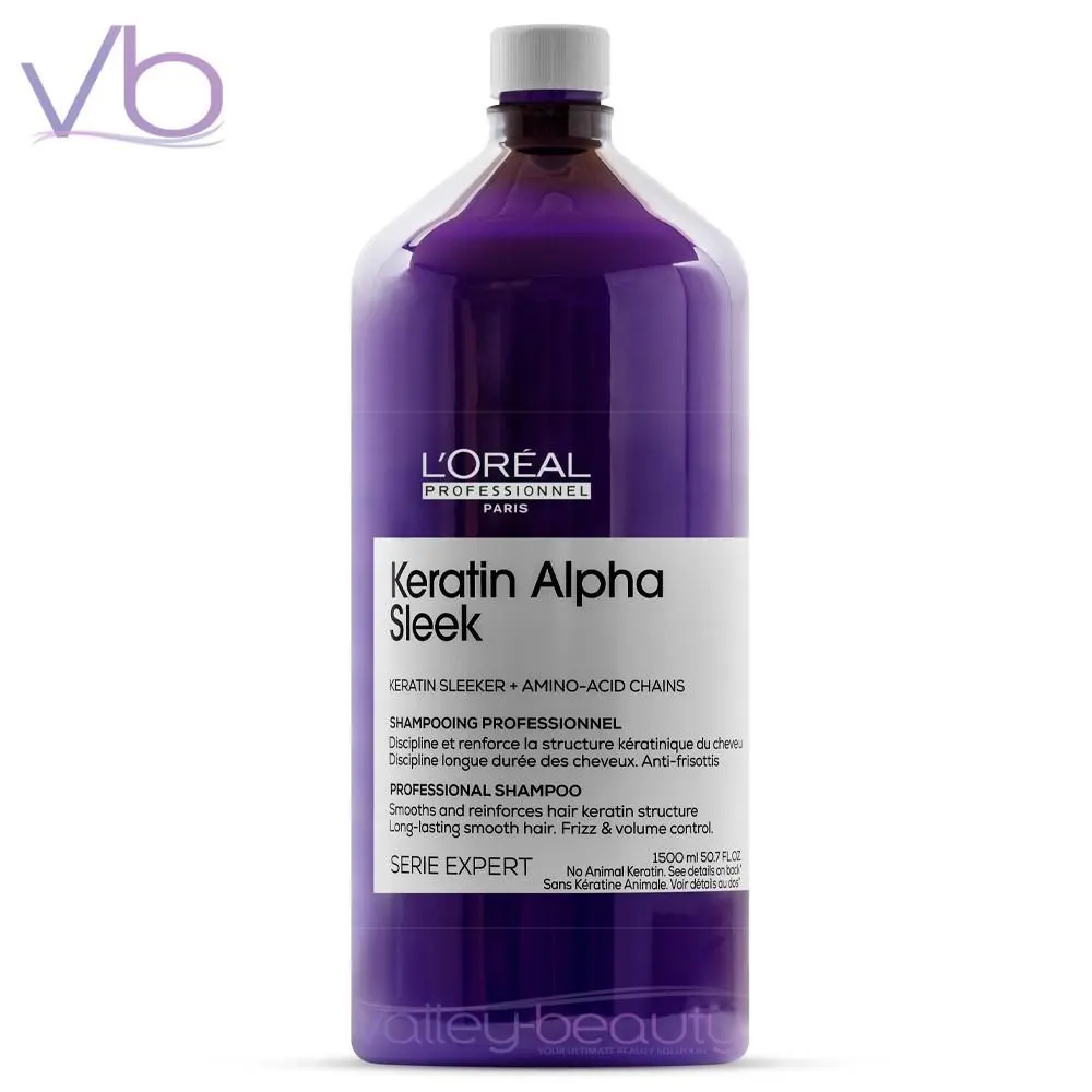 L`oreal Keratin Alpha Sleek Smoothing Shampoo with Pump Anti-frizz Salon-size Without Pump by L'Oréal