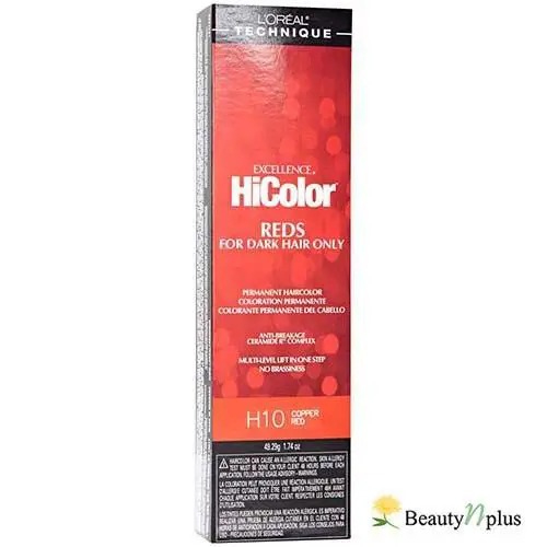 L`oreal Excellence Hicolor For Dark Hair 1.74oz 6 Packs H10 - Copper Red by L'Oréal