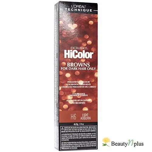 L`oreal Excellence Hicolor For Dark Hair 1.74oz 6 Packs H6 - Light Auburn by L'Oréal