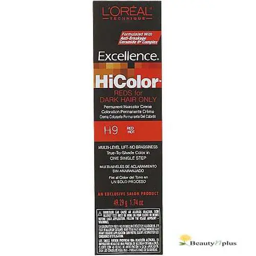 L`oreal Excellence Hicolor For Dark Hair 1.74oz 6 Packs H9 - Red Hot by L'Oréal