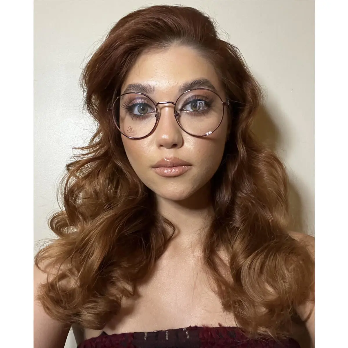 Moncler ML5082 72 53mm Oversized Round Purple Women`s Eyeglasses Frame